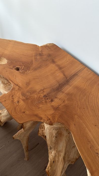 Consola maciça feita à mão da raiz da madeira natural, medida: 150×45