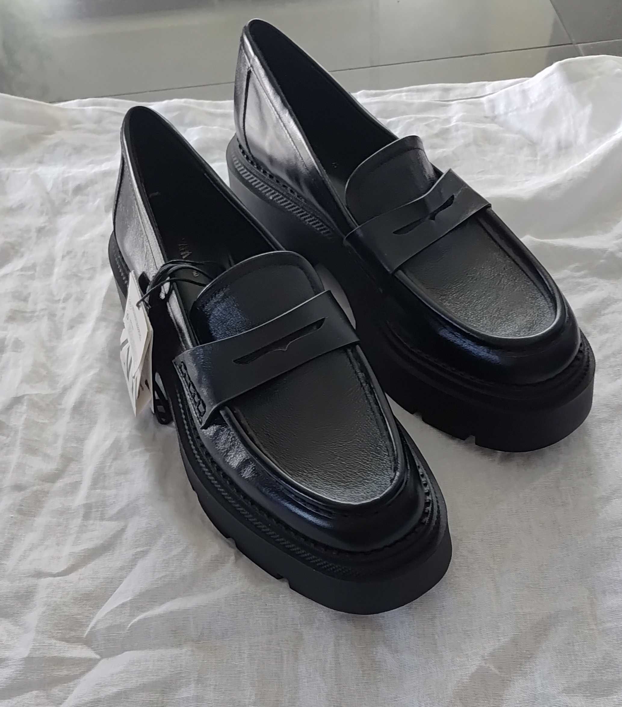 Skórzane buty Zara nowe 40