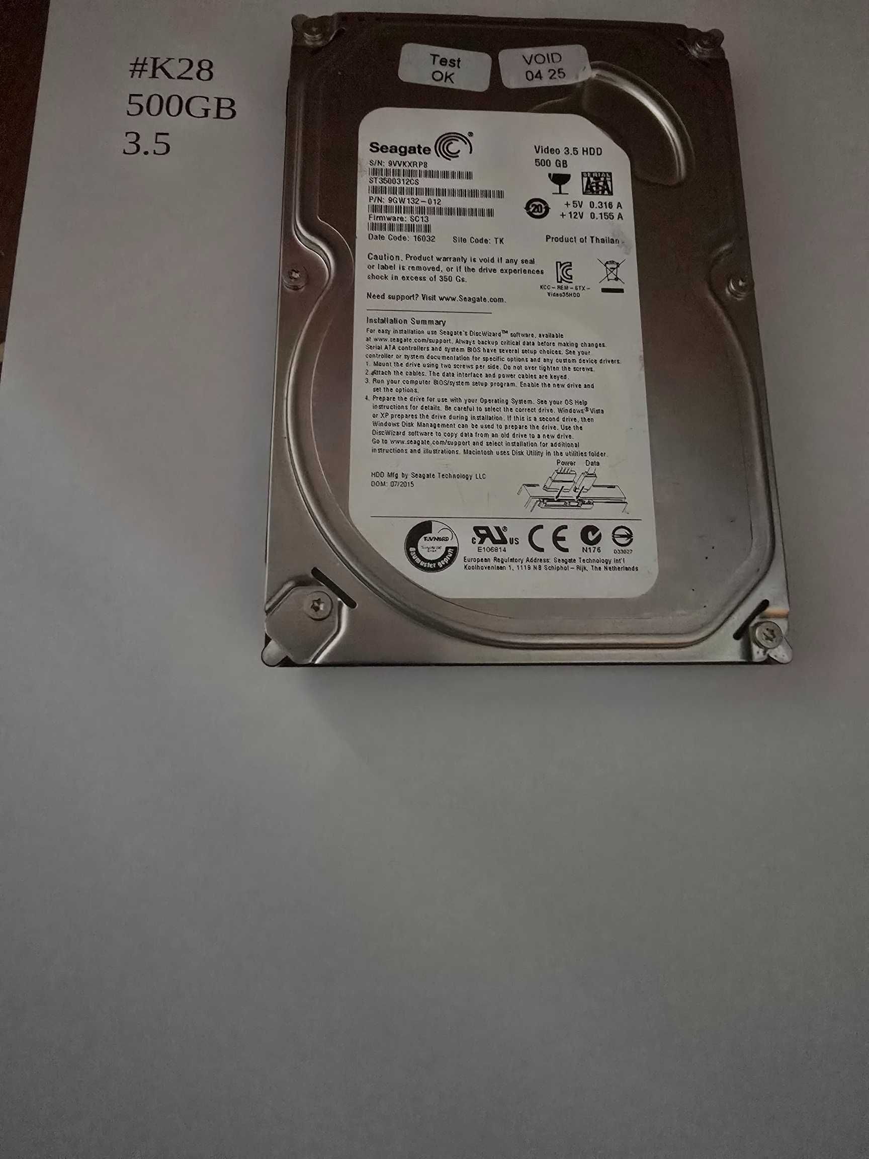 dysk twardy 500gb 3,5 sprawny #k28