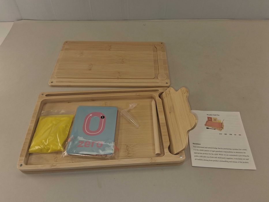 N098 Drewniana Tablica Piaskowa Zabawka Sensoryczna Do Nauki Pisania