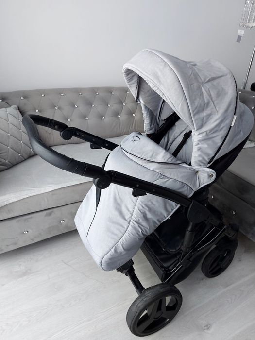 Wozek 3w1 4w1 junama diamond siwy szary siwo czarny