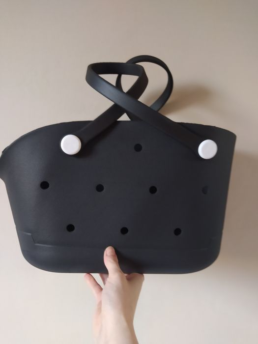 Gumowa torba wodoodporna, tote bag, czarna torba, transporter