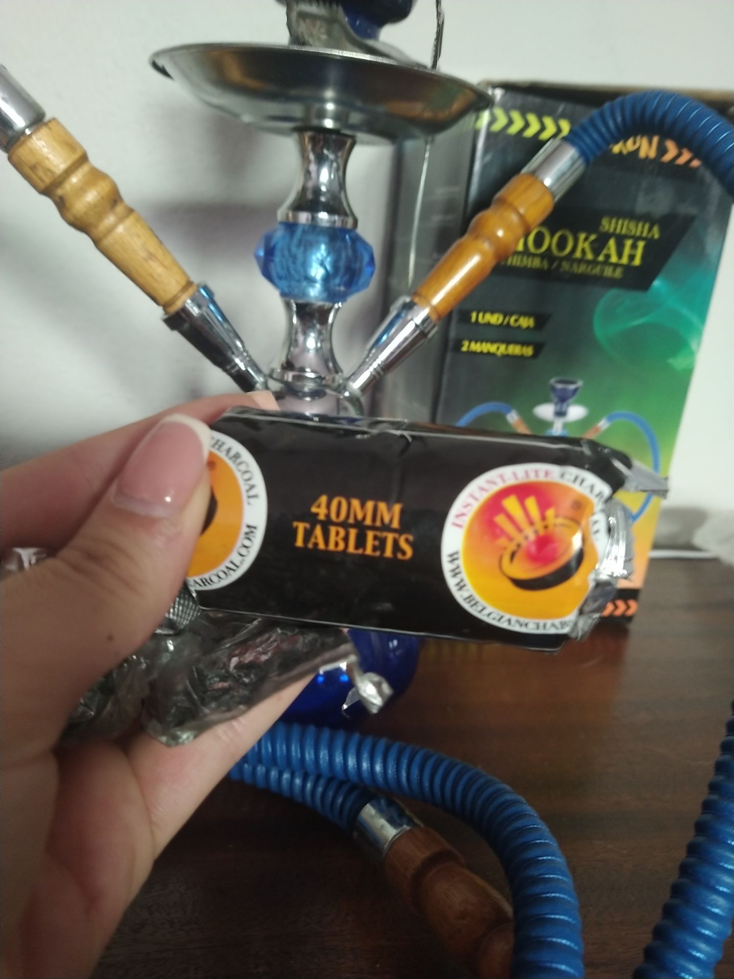 Shisha de vidro azul