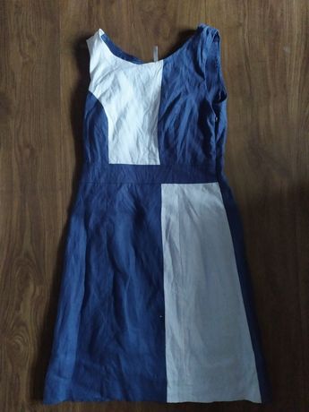 Sukienka damska niebiesko-biała