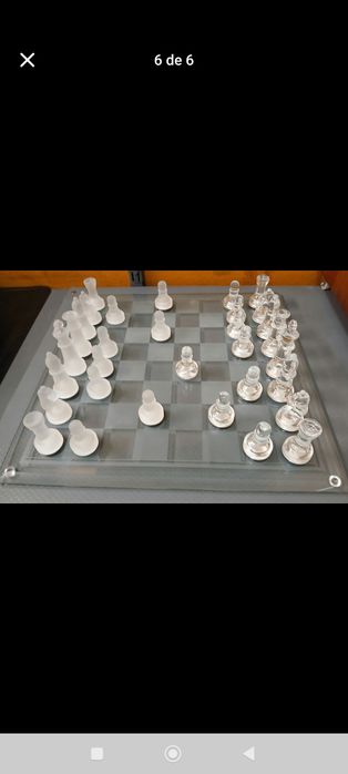 Jogo Xadrez e Damas GLASS TWIN em vidro temperado de última geração