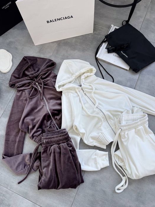 Женский велюровый спортивный костюм Штаны и кофта Из Велюра Базовый