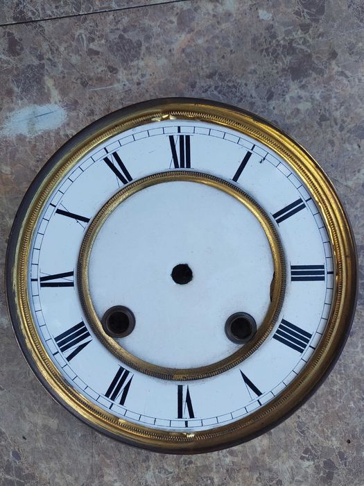 636 Tarcza starego zegara ściennego 14,5cm 52/33 tzw porcelanka