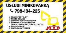 usługi minikoparką, prace ziemne, transport wywrotką, ziemia ogrodowa