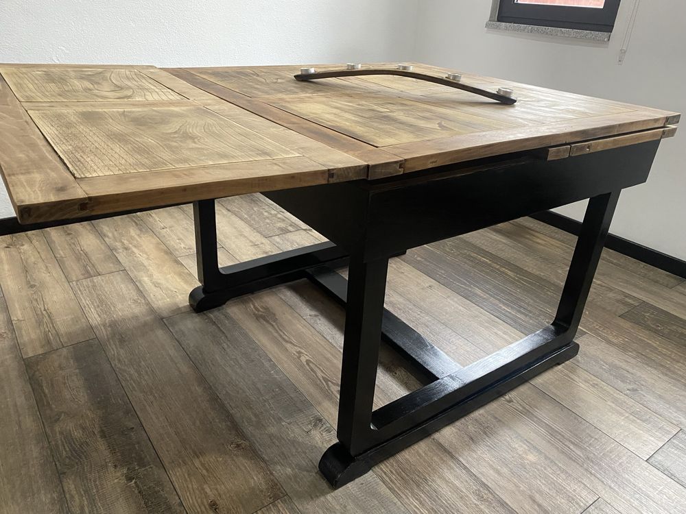 Mesa jantar madeira extensivel feita a mao