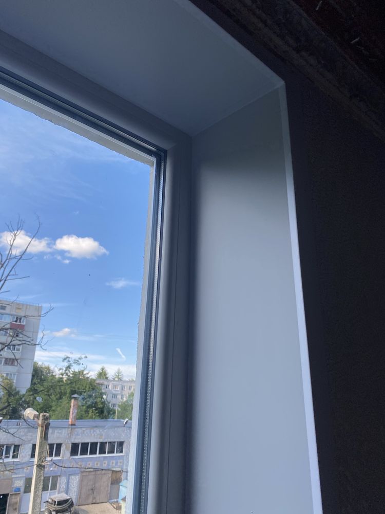 Откосы на окна Сэндвич панелями, штукатурка, гипсокартон, утепление