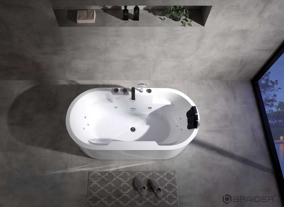 BRAIDER Wanna Wolnostojąca z Hydromasażem CANNEA 170 cm Z Baterią