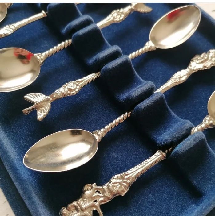 Італія Вінтажний набір 6 чайних ложок срібнення