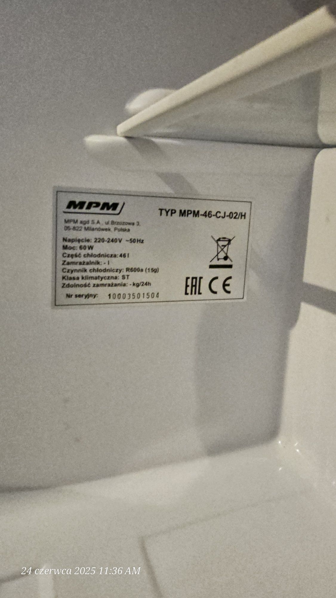 Lodówka MPM 46 LITRÓW