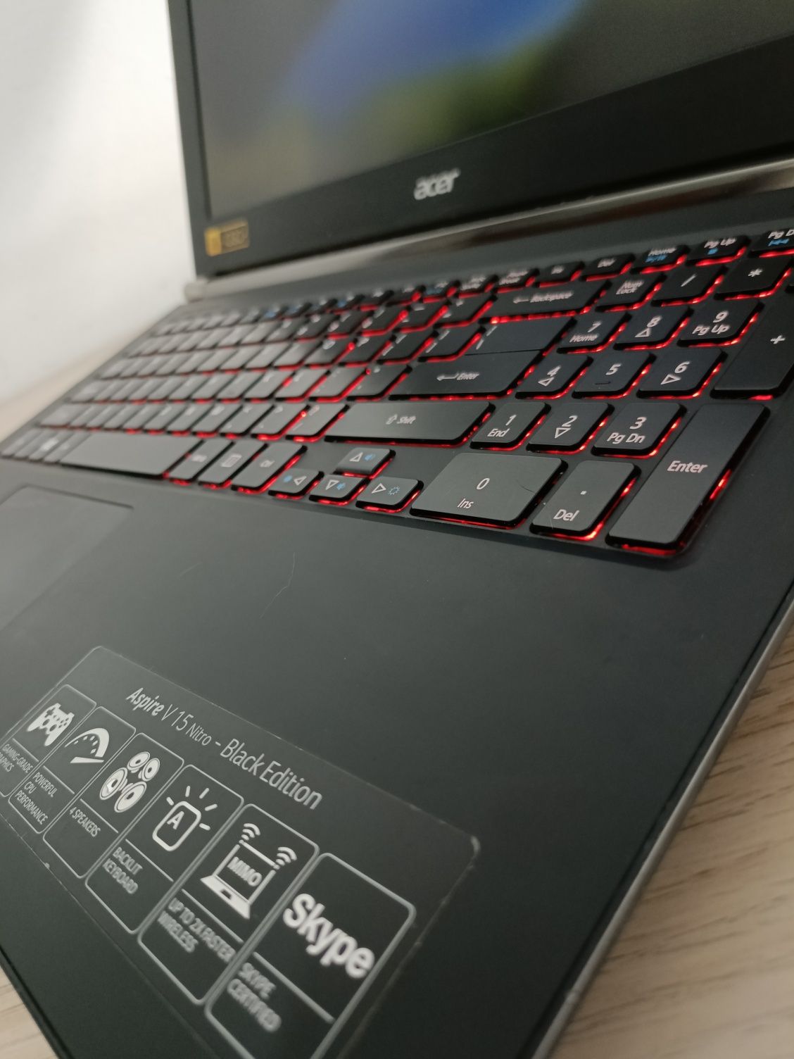 Portátil i7 + Nvme + Gráfica Aspire V15 Nitro Black Edition