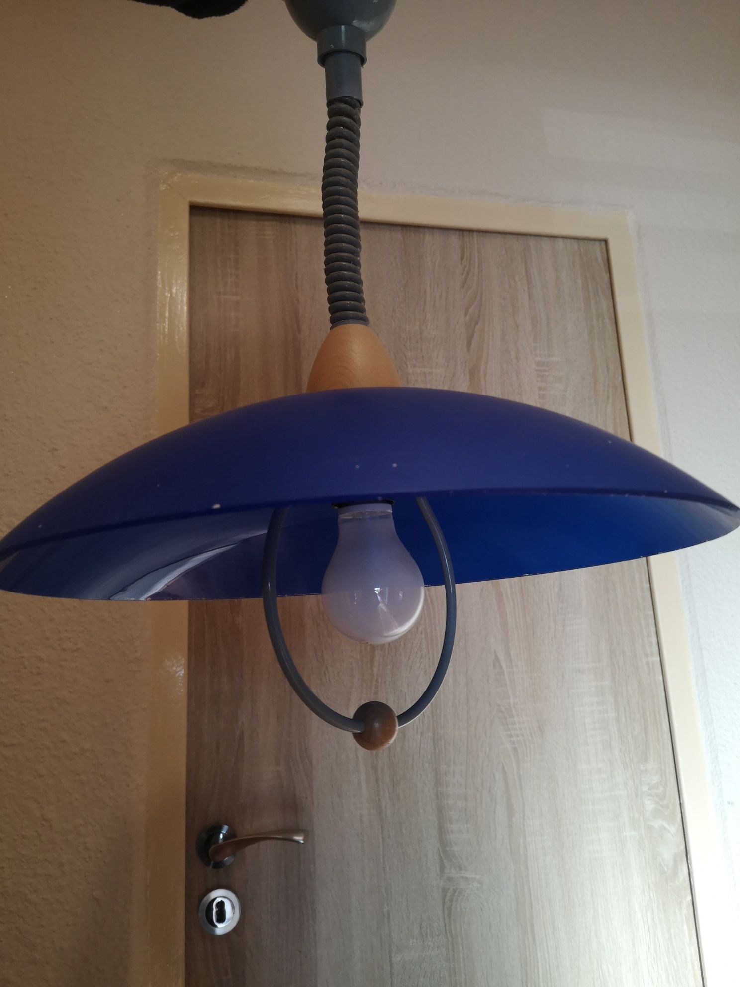 Lampa do pokoju salonu kuchni korytarza plafon szklana niebieska