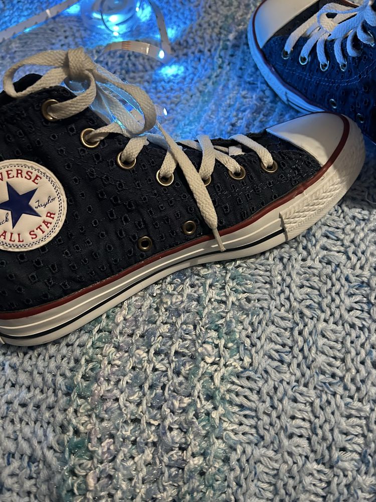 converse granatowe trampki długie 39