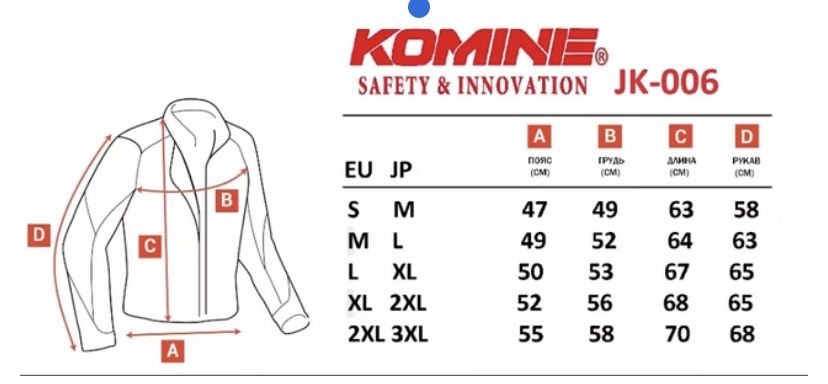 Захисна джинсовая мото куртка Komine JK006 розміри маленькі