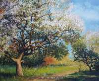 Obraz olejny Wiosna w sadzie