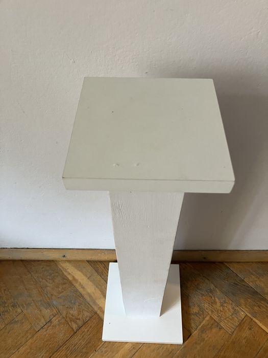Nowoczesny stojak, kwietnik drewniany nowy bialy wys.64 cm