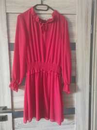 Czerwona sukienka z długim rękawem rozmiar S
