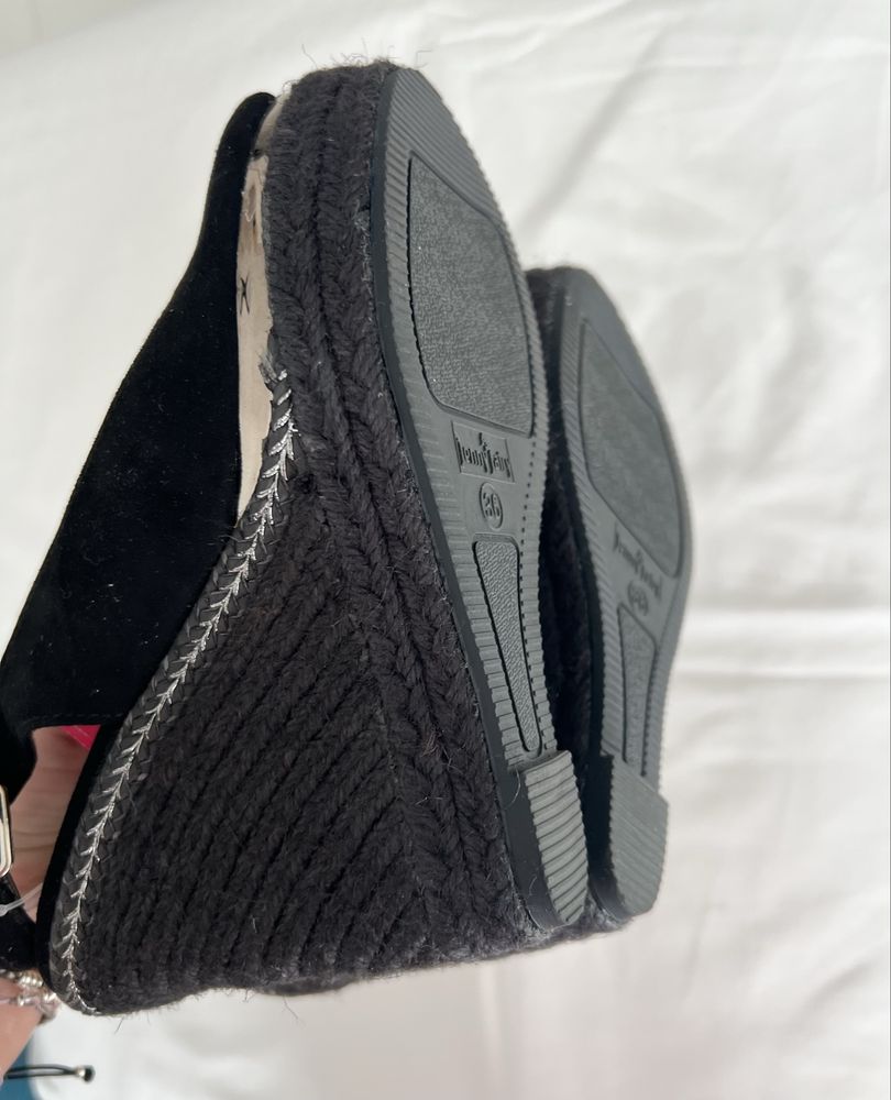 Stylowe nowe buty na koturnie z paskiem z tyłu, Jenny Fairy, Ccc, 36