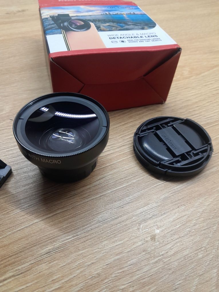 Apexel zestaw 2w1 obiektyw do telefonu makro apl-0.45wm
