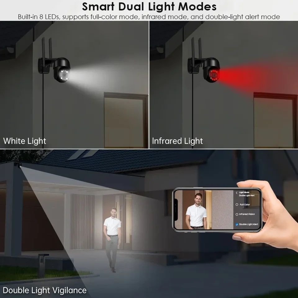 Kamera IP 360° 8MP wifi zoom 8x dwie soczewki