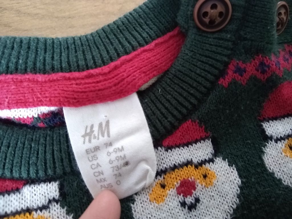 Sweter świąteczny H&M r.74