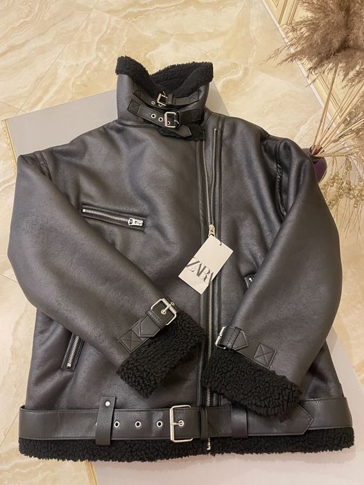 Куртка Дублянка авіатор дубленка Zara H&M єврозима S/M