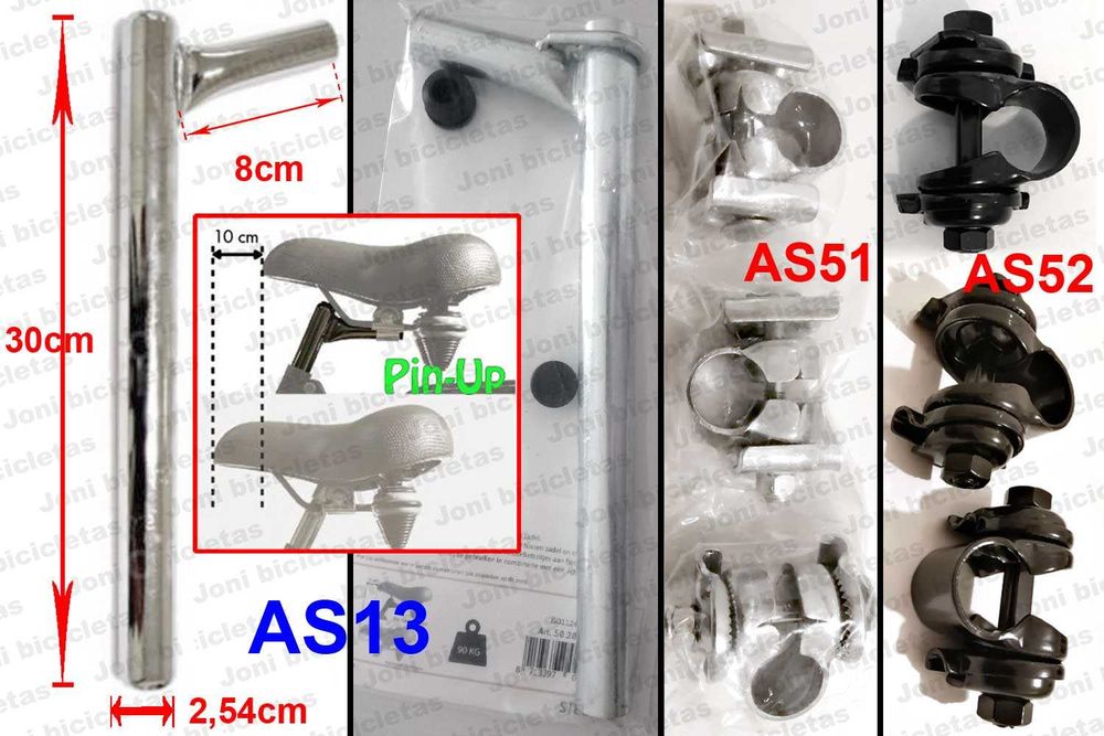 Espigão de selim de bicicleta e acessórios