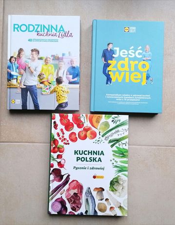 Książki kucharskie zestaw 3 sztuki, zdrowe żywienie