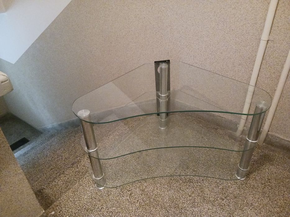 Stolik rtv szklany narożny
