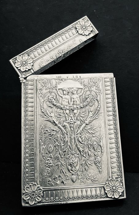 Cartoneira prata punção Birmingham-finais século XIX