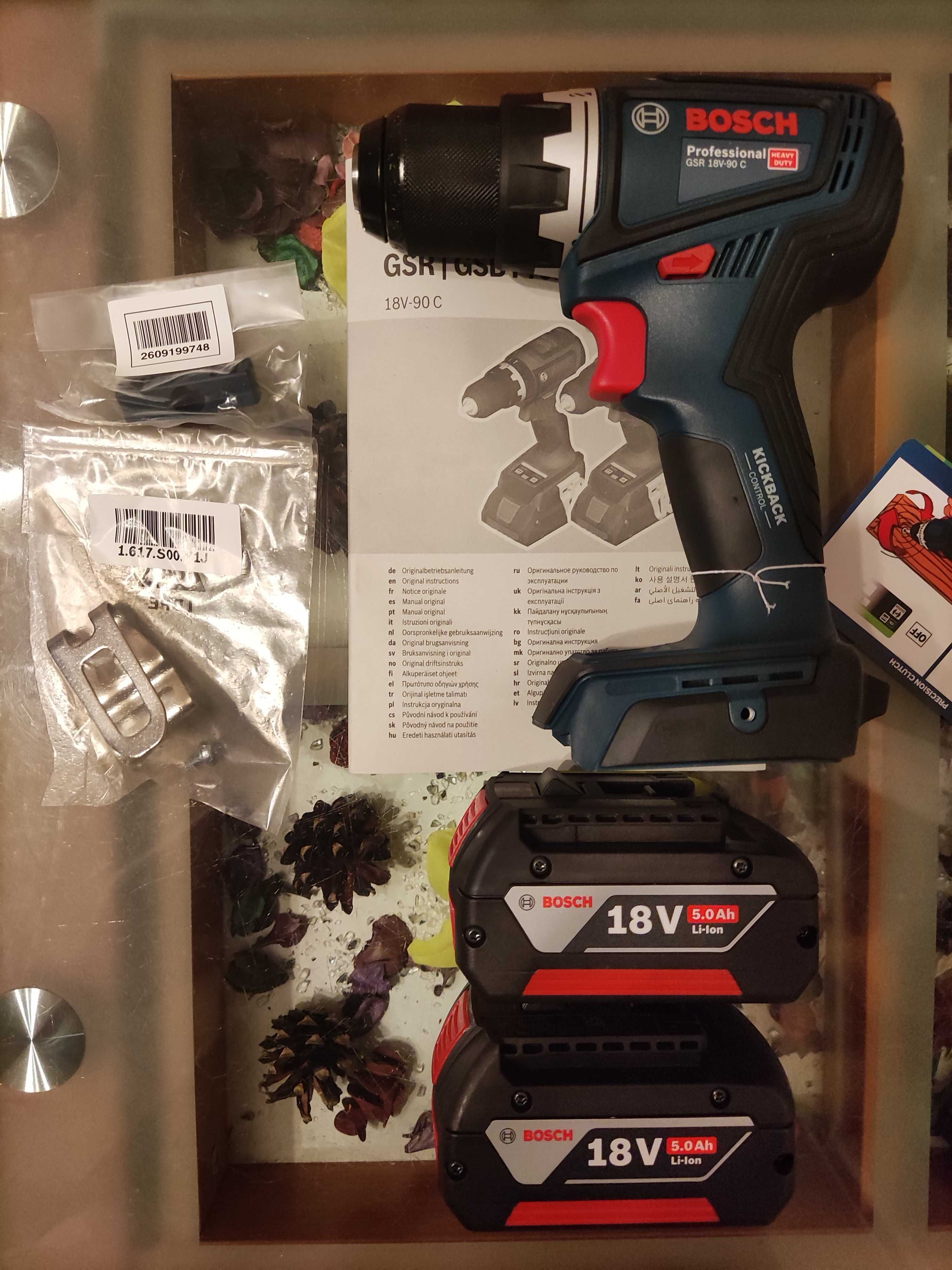 Wkrętarka Bosch GSR 18V-90C+2 akumulatory 5.0Ah