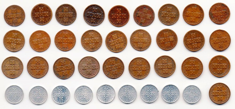 Moedas de X e 10 centavos, 1942 a 1969 e 1971 a 1979 várias coleções