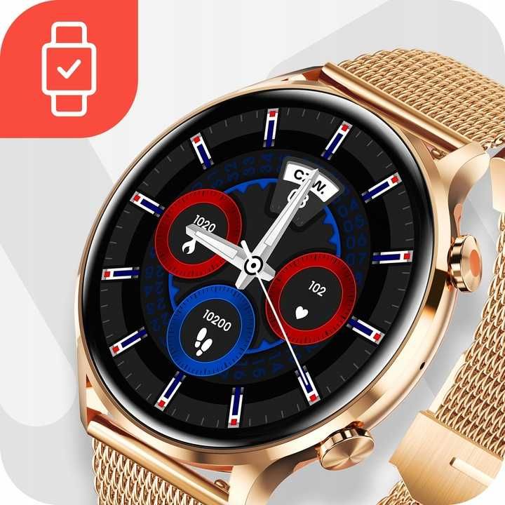 SMARTWATCH zegarek DAMSKI elegancki - rozmowy powiadomienia SPORT
