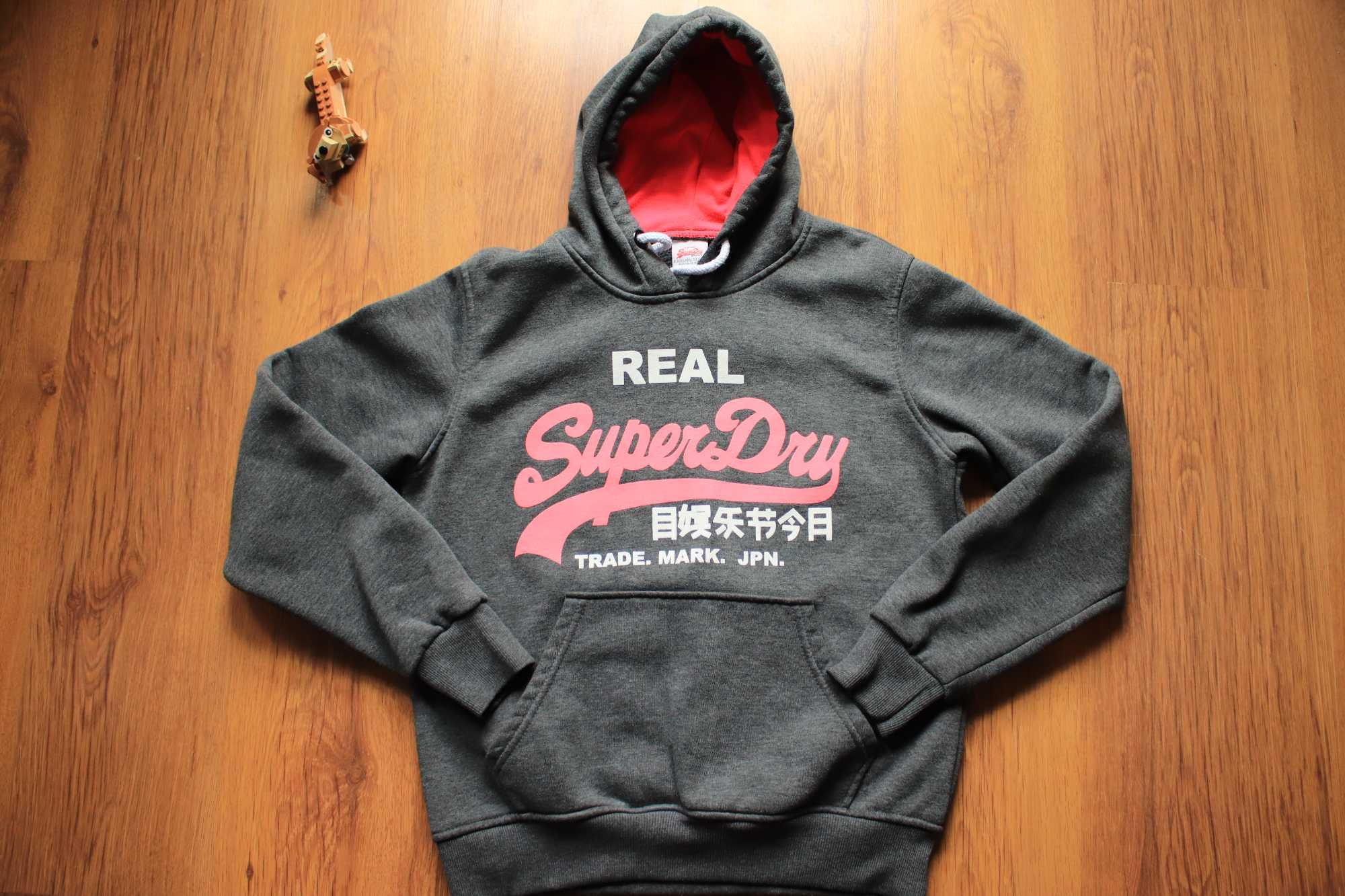 Bluza Vintage Super Dry szara damska rozm. L bawełniana kangur