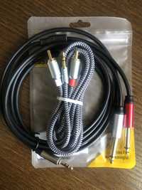 Аудіо кабель Essager Jack 3.5 mm - 2 RCA та Jack 3,5 - Dual 6,3 mm