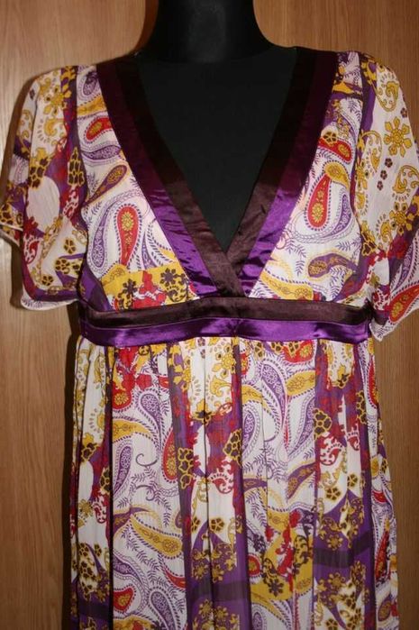 Wzorzysta letnia suknia stylu boho rozm. 42