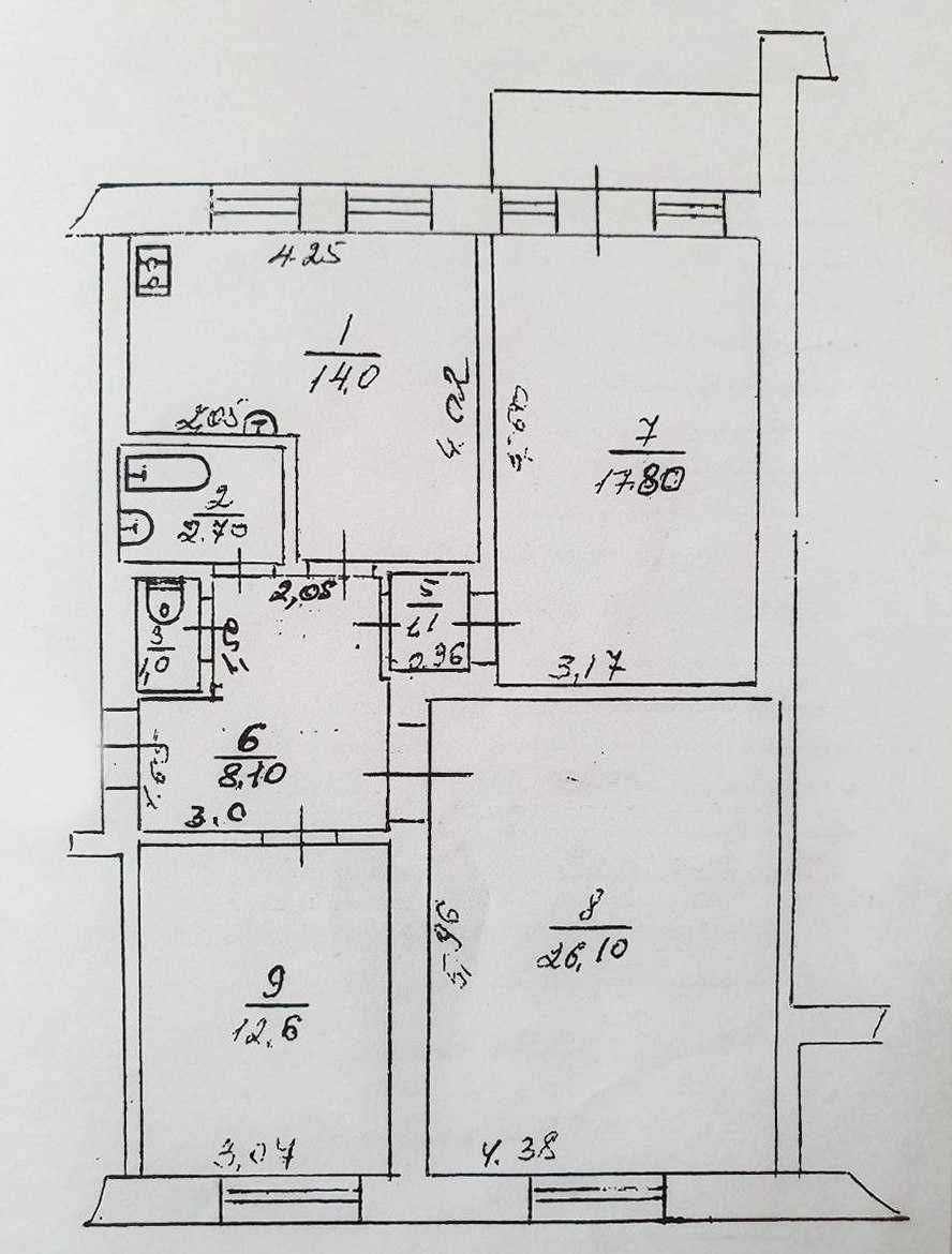 3-кімнатна сталінка в заповіднику, мкр-н Гайок