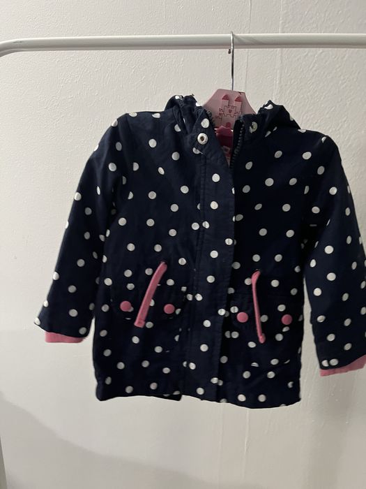 Kurtka wiosenna 86 granatowa w kropki dla dziewczynki