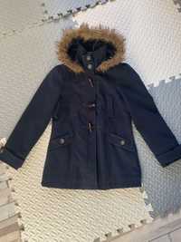 Granatowy płaszcz z kapturem Primark 152 dla dziewczynki