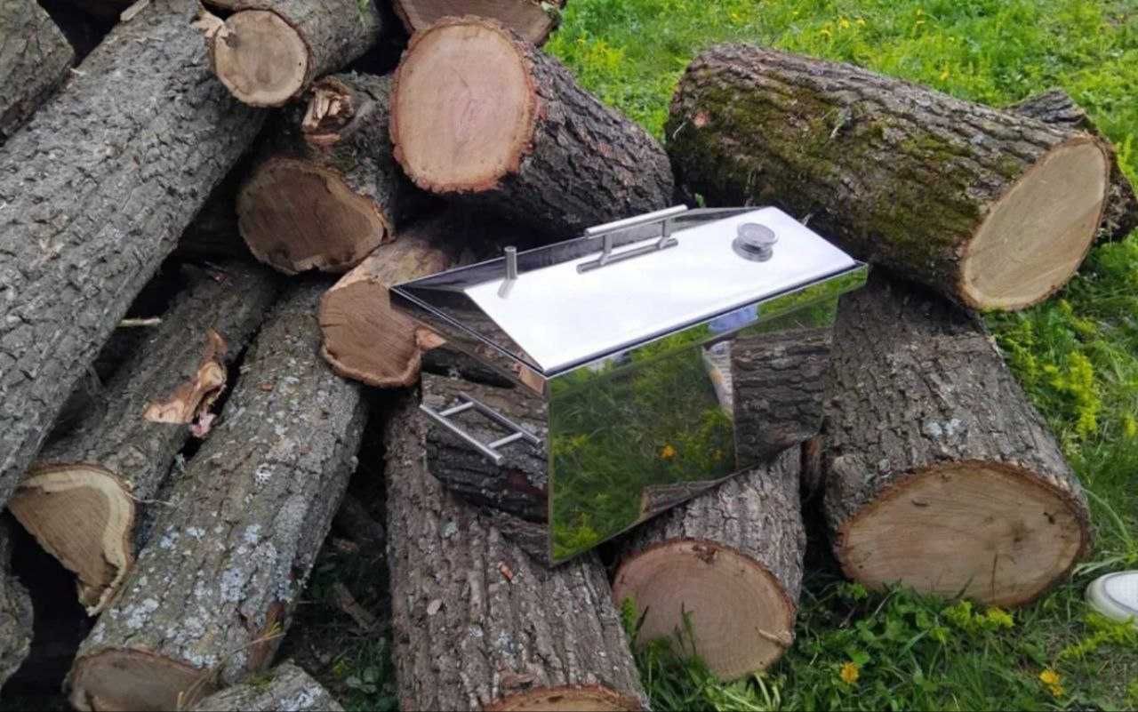 УВАГА / Коптильня гарячого копчення з нержавійки 1,5 мм 54/29/33 см