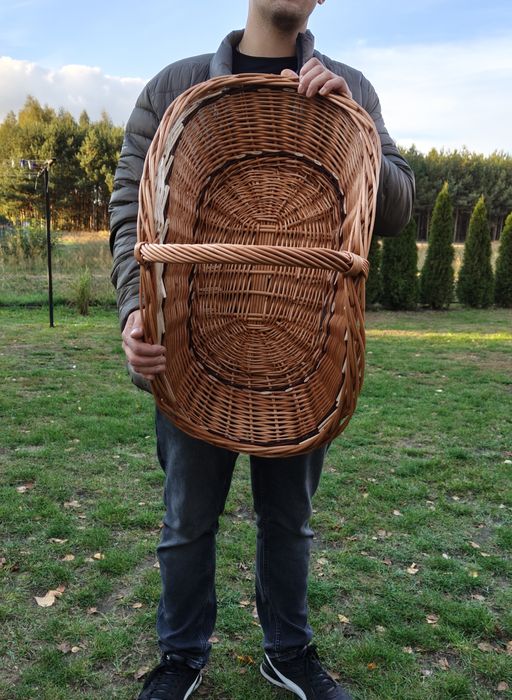 Kosz wiklinowy na drewno XL