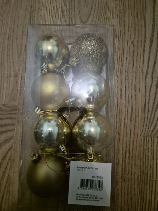 Bombki na choinkę złote