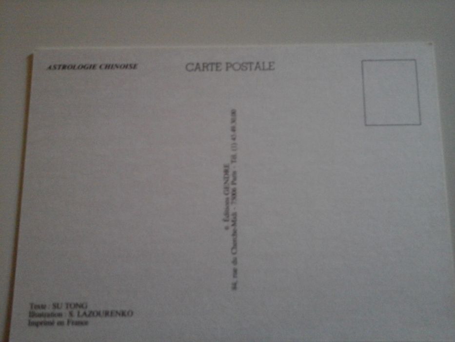 Cartão postal astrologia francesa Chien (Cão)