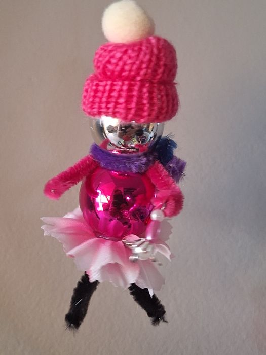 Bombka PRL stara kształtka na choinkę pajacyk