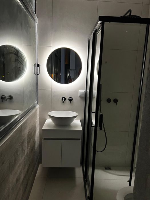 Espelho LED Redondo para WC — Retroiluminado, 60cm