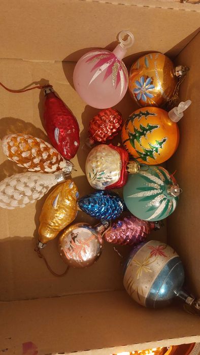 Zestaw starych bombek na choinkę PRL vintage ryby rybki