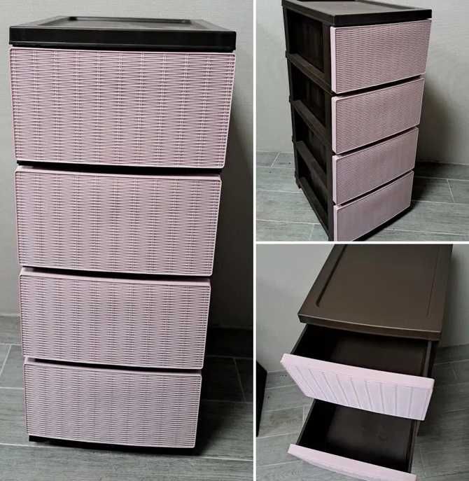Комод Ротанг 4 яруси пластиковий 86.5×44.5×34.5 см R-Plastic